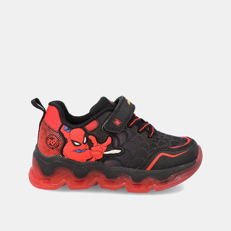 Zapatillas Infantiles Bubblegummers Spider-Man 3 con Luces Negro/Rojo