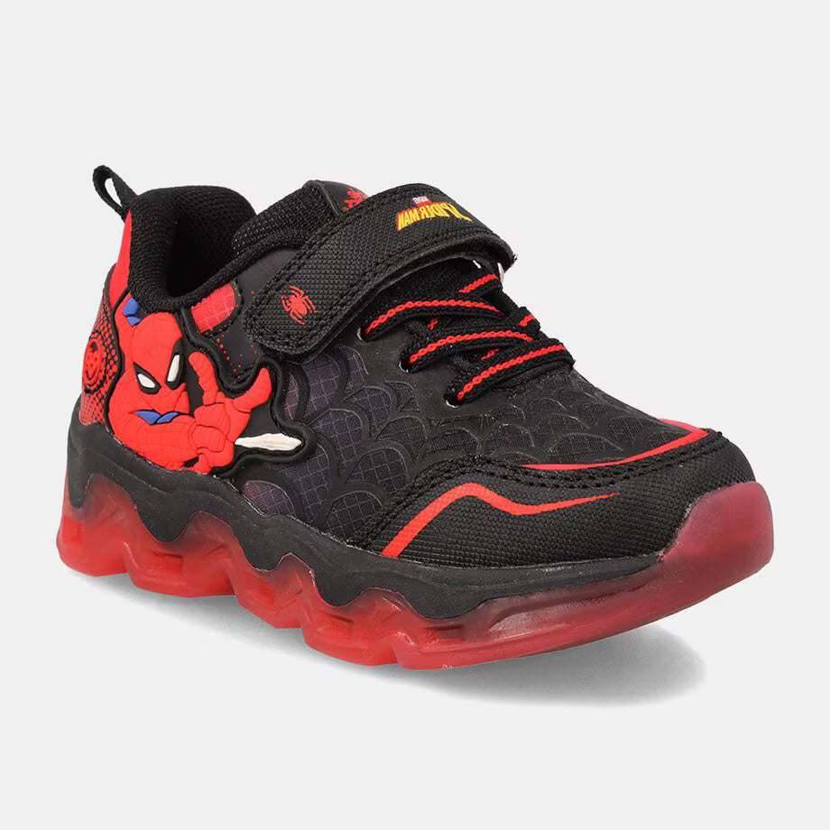 Zapatillas Infantiles Bubblegummers Spider-Man 3 con Luces Negro/Rojo
