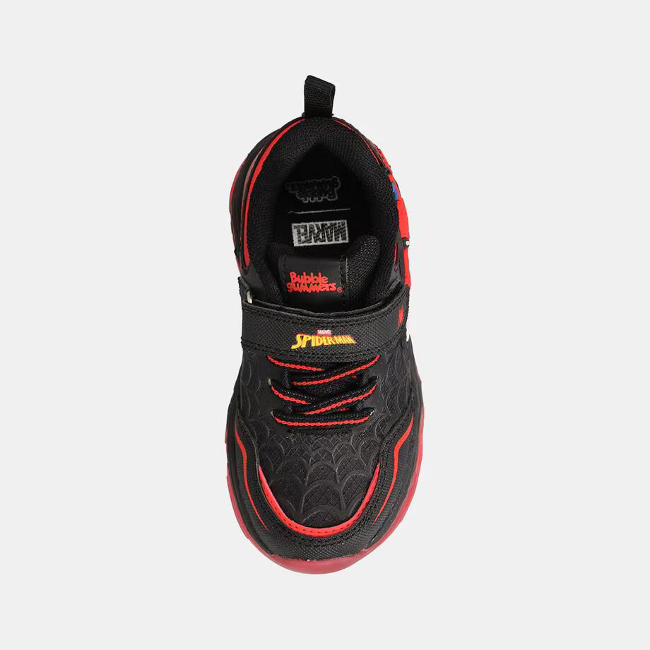 Zapatillas Infantiles Bubblegummers Spider-Man 3 con Luces Negro/Rojo