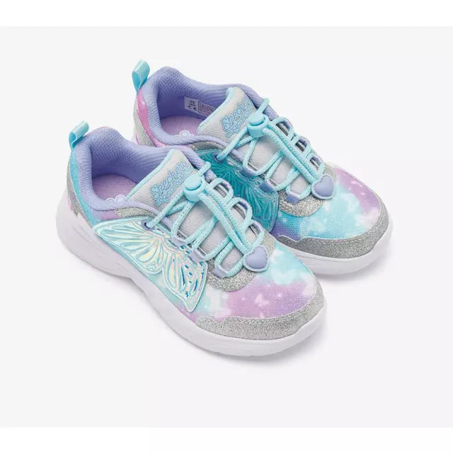 Zapatillas Infantiles Skechers S-Lights Dream Racer con Luces Celeste/Lila