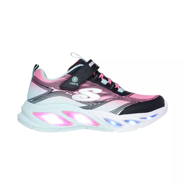Zapatillas Infantiles Skechers Cosmic Glow con Luces Rosado/Negro