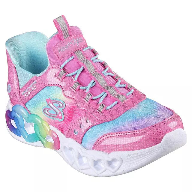 Zapatillas Infantiles Skechers Slip-ins Heart Lights Infinite con Luces Rosado/Multicolor