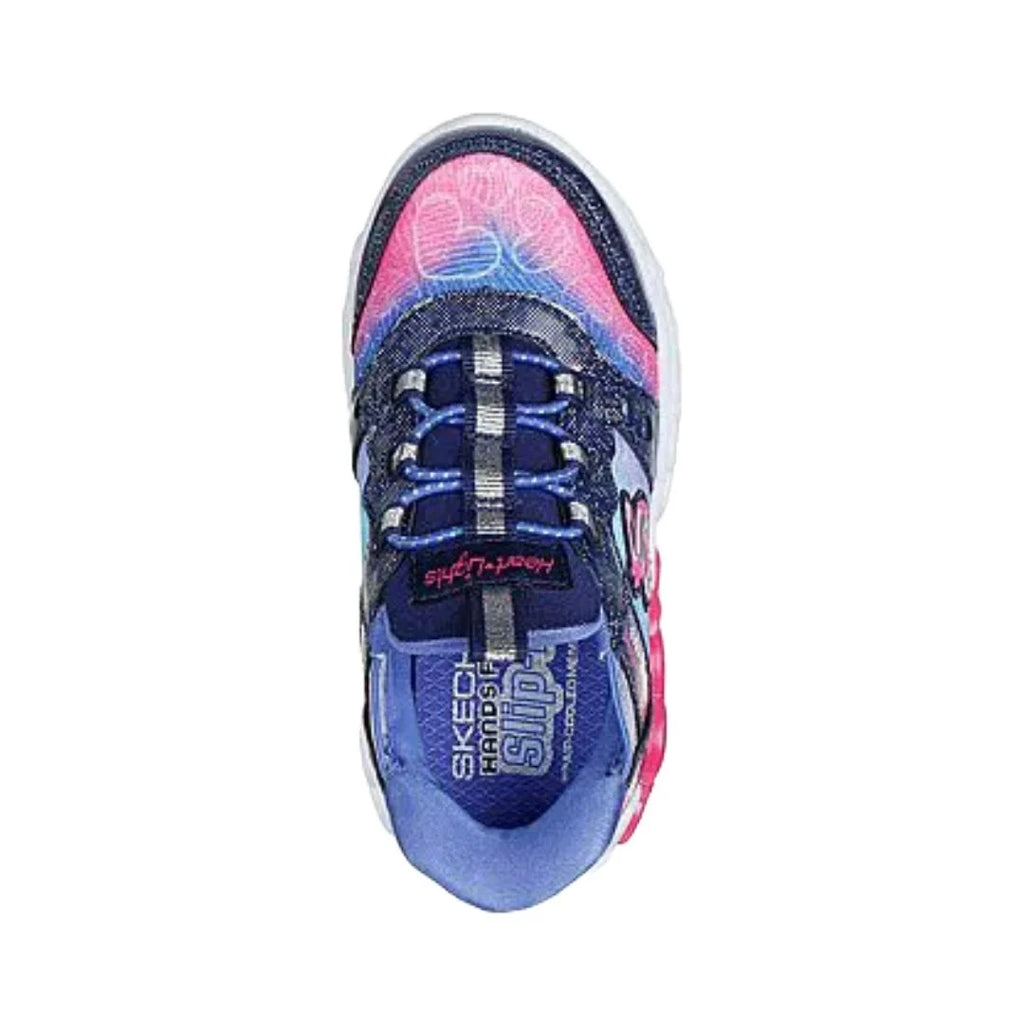Zapatillas Infantiles Skechers Infinite Heart Lights con Luces Azul/Rosado