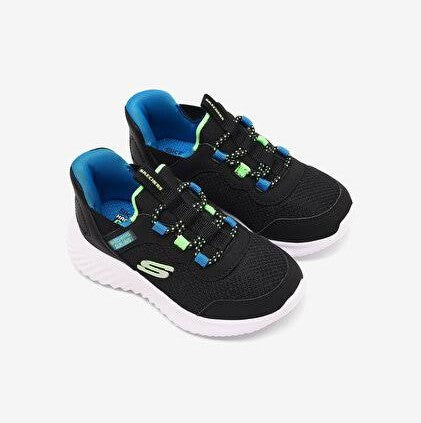 Zapatillas Infantiles Skechers Slip-ins Bounder Brisk-Burst Negro/Azul/Lima
